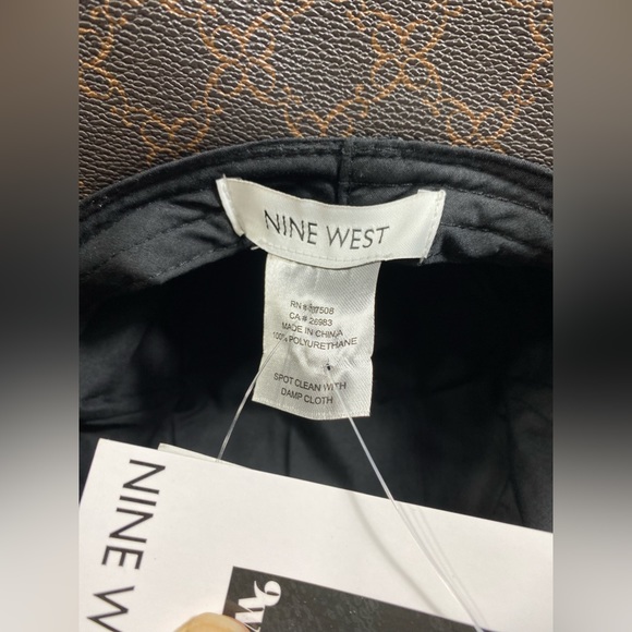 Women's Nine West Vegan Leather Lattice Pattern Bucket Hat - Picture 10 of 11